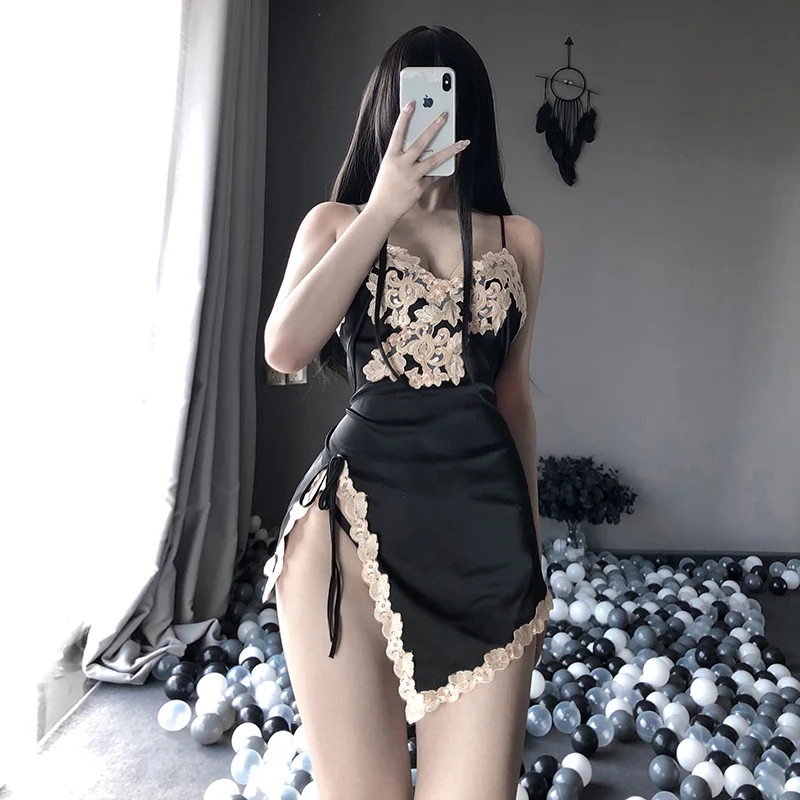 

Japanese Kawaii Lingerie Set Sexy Female Small Breast Transparent Split Baby Doll Live Show Anime Cosplay Pyjamas Exotic