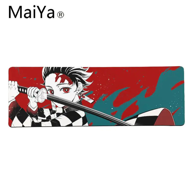Maiya Demon Slayer Kimetsu no Yaiba натуральный резиновый игровой коврик для мыши Настольный коврик большой коврик для мыши клавиатуры коврик - Цвет: Lock Edge 30x80cm