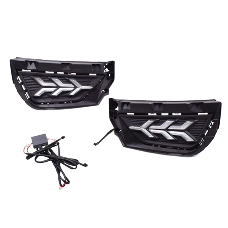 

Car Daytime Running Light LED DRL Dynamic Turn Signal Light Blue Mode for -Polo Plus 2019+