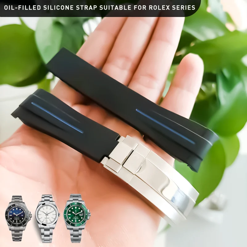 

Quality Watchbands Fit For Rolex DAYTONA GMT Oyster SUBMARINER Watch Accessories Rubber Watch Band Strap Silicone Watch Bracelet