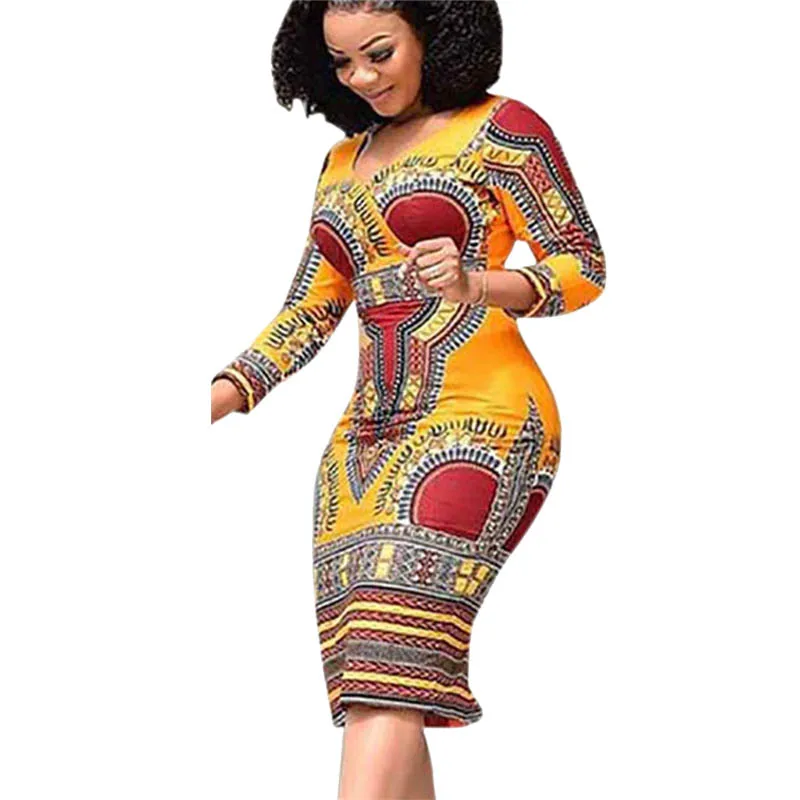 Женская одежда с принтом в африканском стиле Одежда этническом v образным