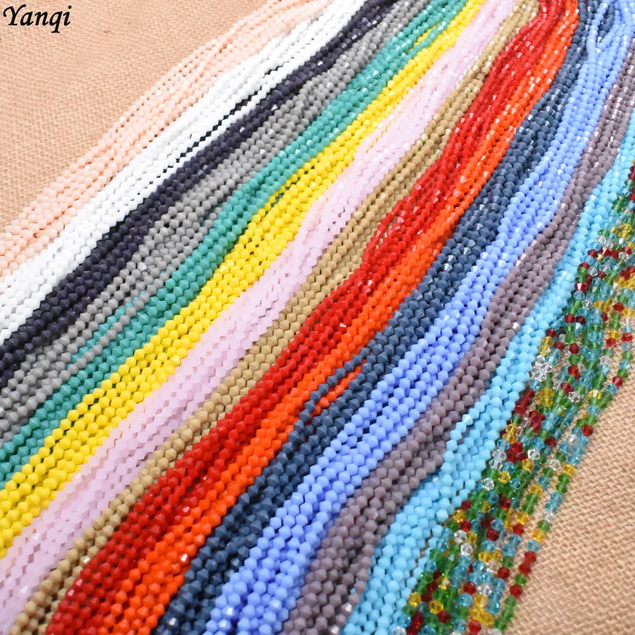 Красные 4 мм бусины из биконуса граненые хрустальные Rondell стеклянные фарфоровые