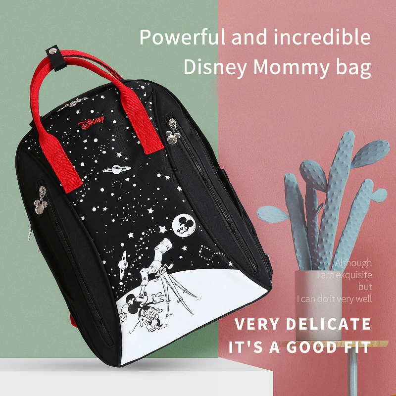 Disney Nappy Backpack Bag USB Heat Preservation Mummy Large Capacity Bag Multi-function Waterproof Outdoor Travel Diaper Bags