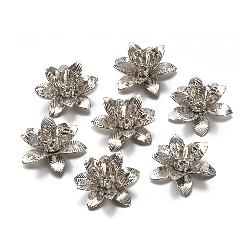 Концевой лоток для бусин с основанием цветов медные филигранные