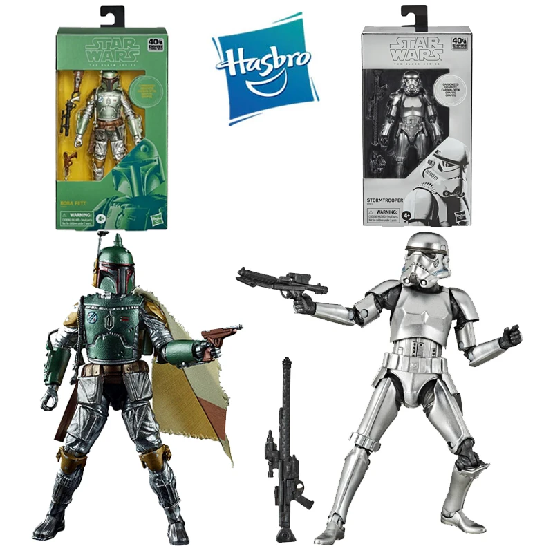 

6Inch Hasbro Star Wars The Mandalorian Boba Fett Stormtrooper Anime Action Figures Collection Model Adult Kids Toys Gift
