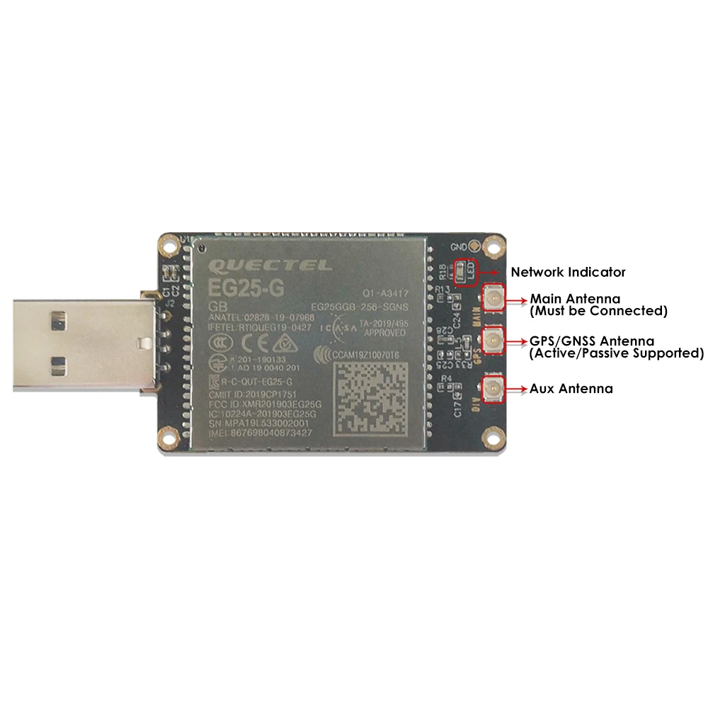 4G LTE USB Dongle оснащен EG25 G модемом LCC со слотом для sim карты/GPS FDD B1/B2/B3/B4/B5/B7/B8/B12/B13/B18/B19/