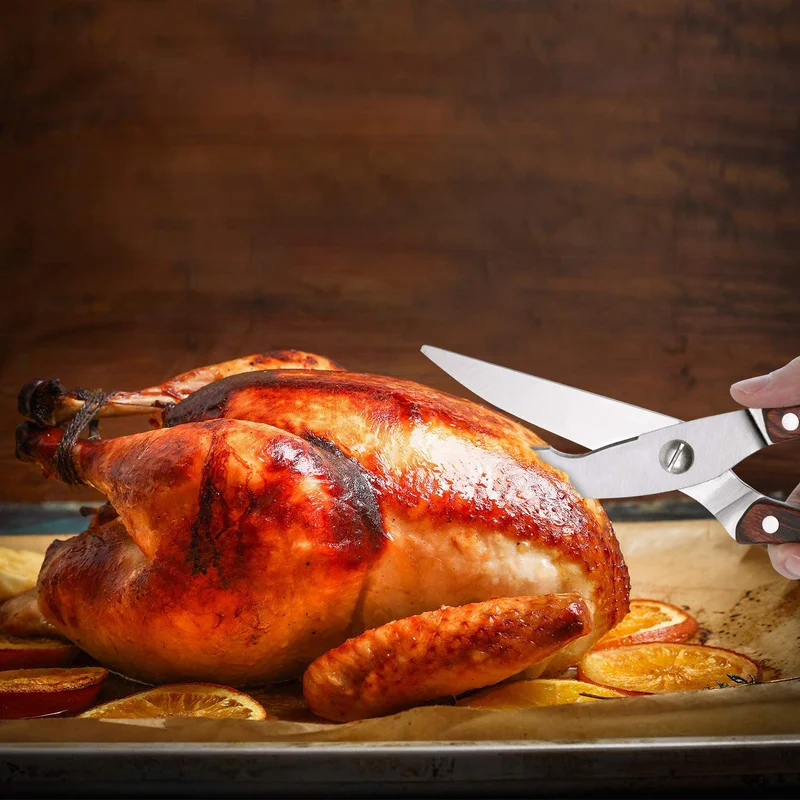 Подпружиненные ножницы для куриных костей с безопасным замком кухонные из