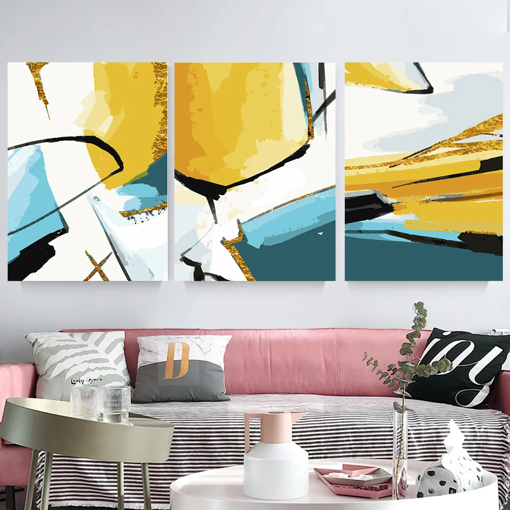 

DIY Painting By Numbers Abstract Oil Painting On Canvas Picture On Wall Loft Home Decoration Acrylic Paint(One Set=3PCS 40*50CM)