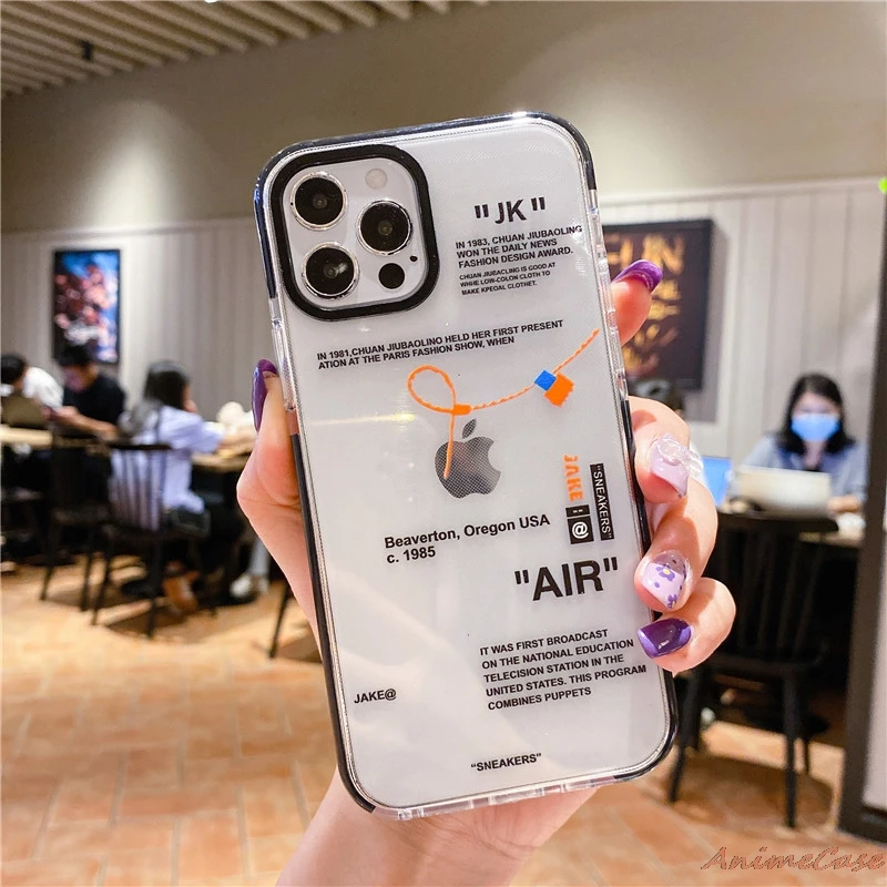 

INS AIR Sneakers shoelace off Phone Case For iPhone 8 7 Plus 13 12 Mini 11 Pro X XS Max XR white USA Silica gel Anti-fall Cover
