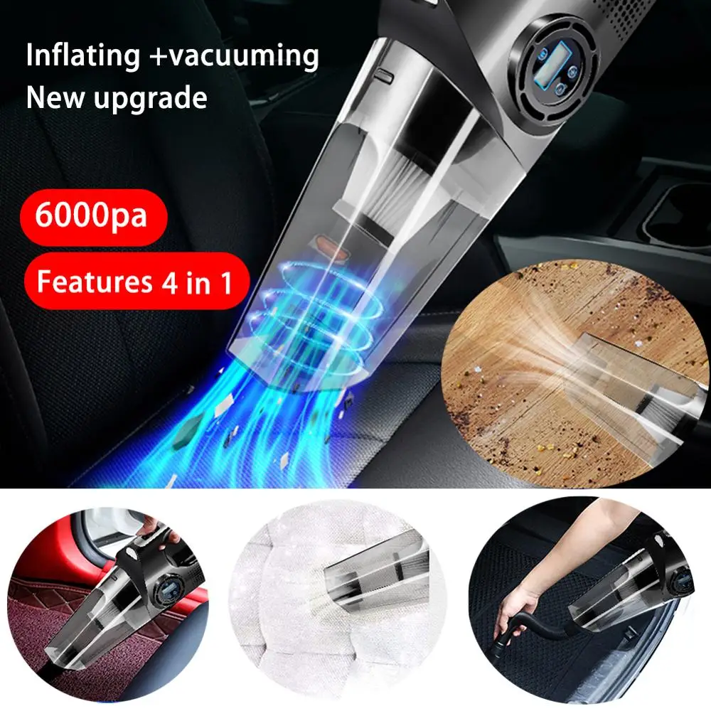 

120W Handheld Car Vacuum Cleaner Wireless Wet and Dry Mini 6000pa Rechargeable Super Suction Portable for Car Vacuum Cleaner