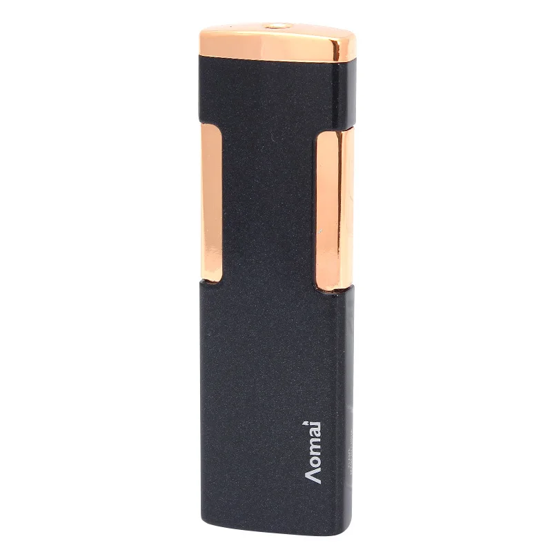 

AOMAI Creative Portable Flat Metal Ultra-Thin Red Flame Inflatable Windproof Lighter Cigarette Accessories Men and Women Gifts