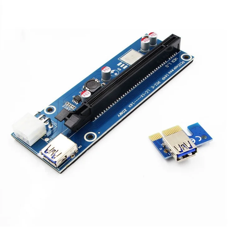 4 комплекта PCI-E Express USB3.0 1x to16x Райзер-карта адаптер SATA кабель питания печатная