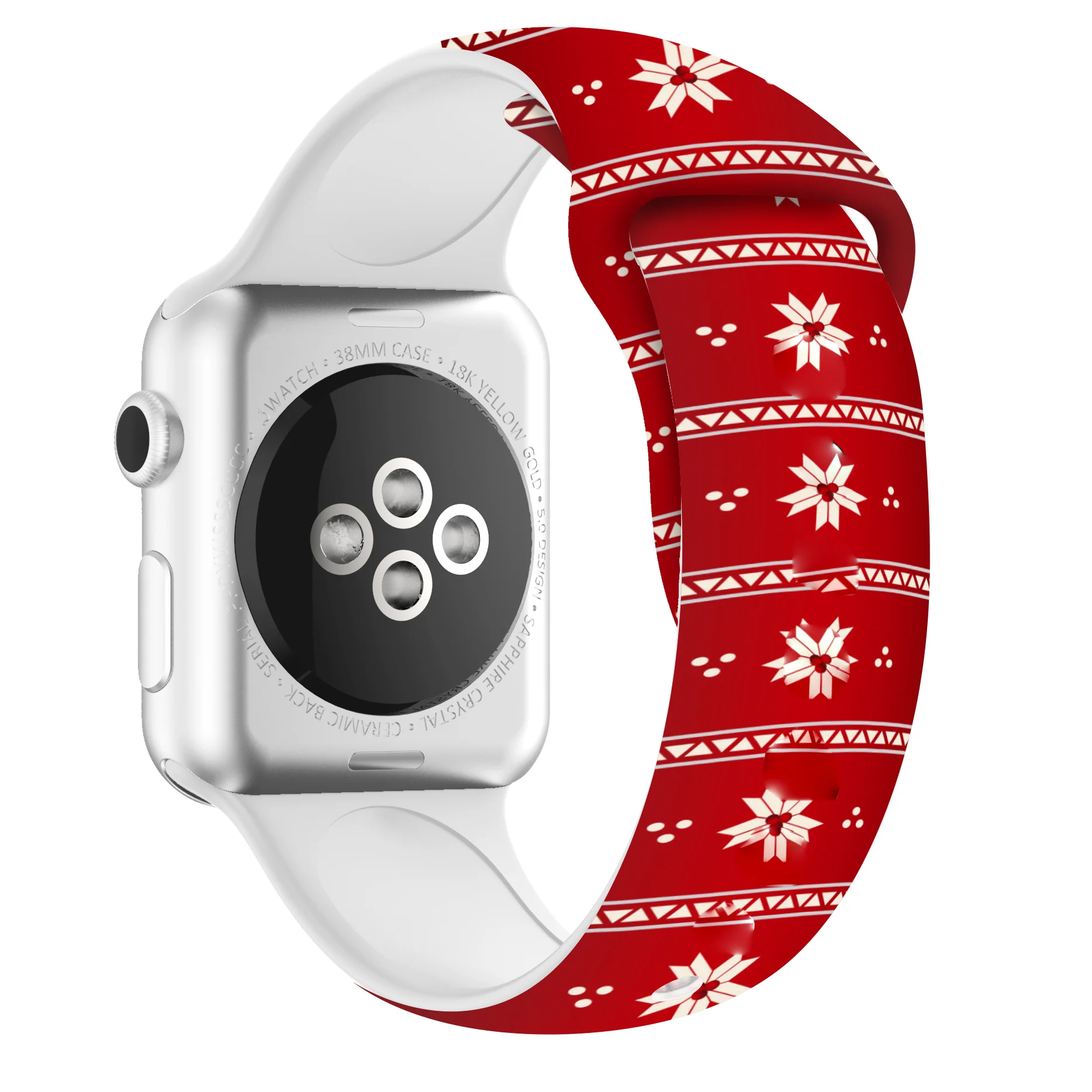 

Cartoon Christmas bands for Apple watch strap 44mm 40mm 38mm 42mm Elasticity Printed silicone bracelet iwatch series 3 4 5 SE 6