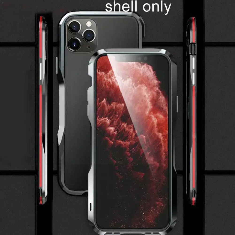 

Luxury Metal Bumper For 13pro For 12 Protective Cover Anti-shock Frame Hard Protective Cover H4j8