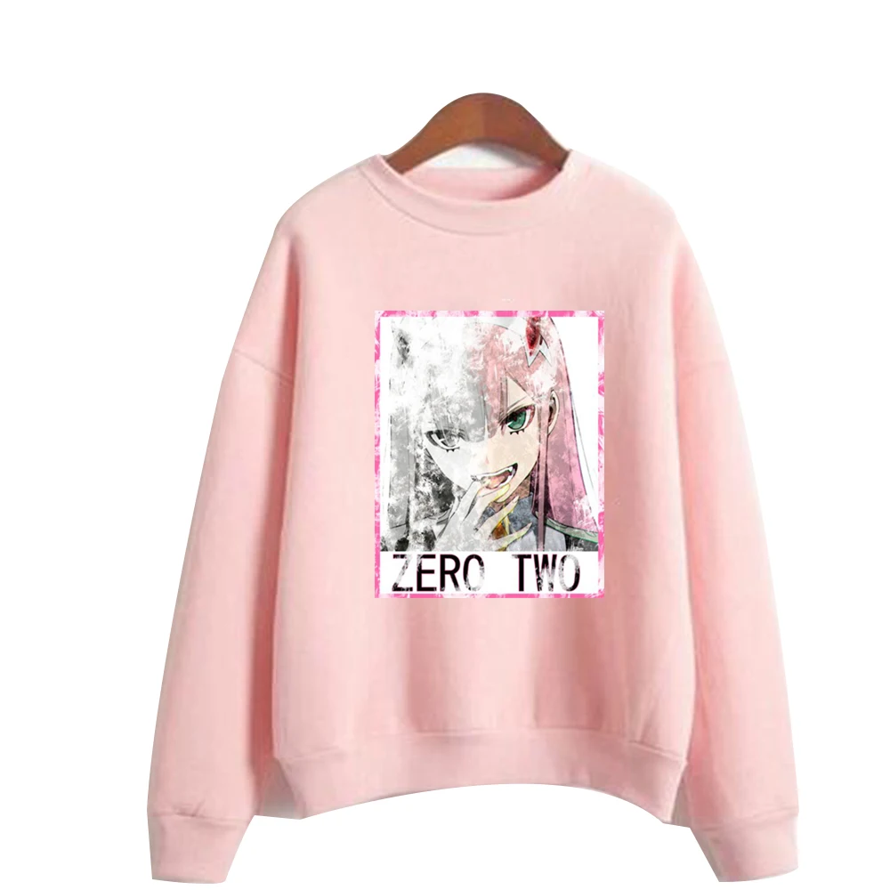 

Женские толстовки с капюшоном Zero Two в стиле аниме, милый свитшот, свободные топы в стиле Харадзюку, женская одежда