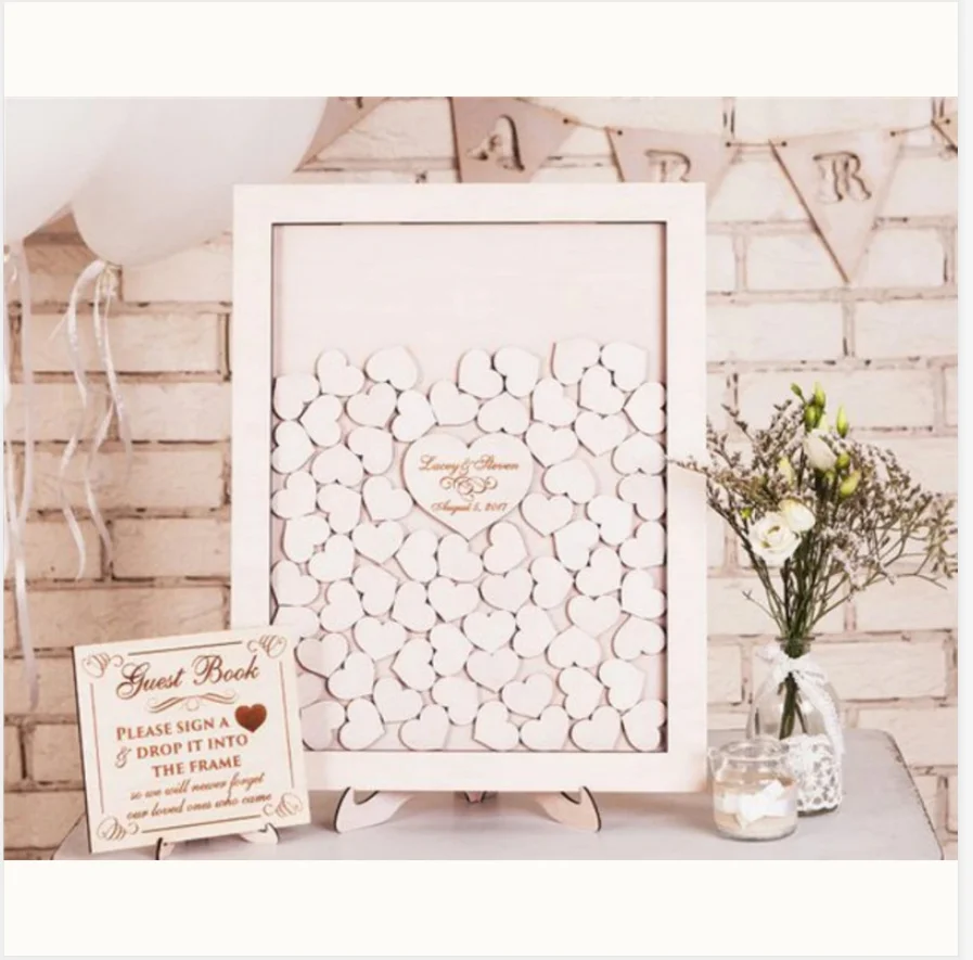 Персонализированный гость книга Свадебная коробка подпись гостевые книги