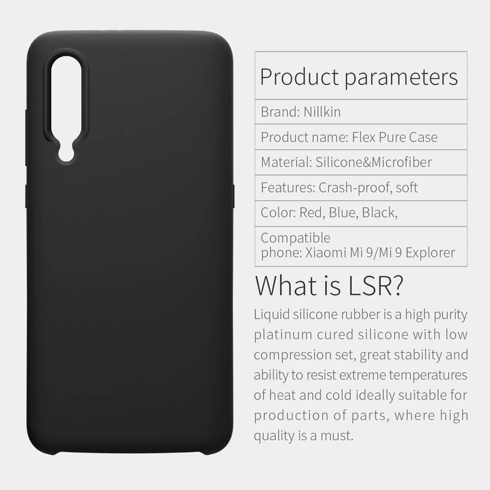 Для Xiaomi Mi 9 explorer чехол защитный чехол Nillkin Flex Pure Тонкий мягкий жидкий силиконовый резиновый противоударный чехол для телефона для Xiaomi Mi 9