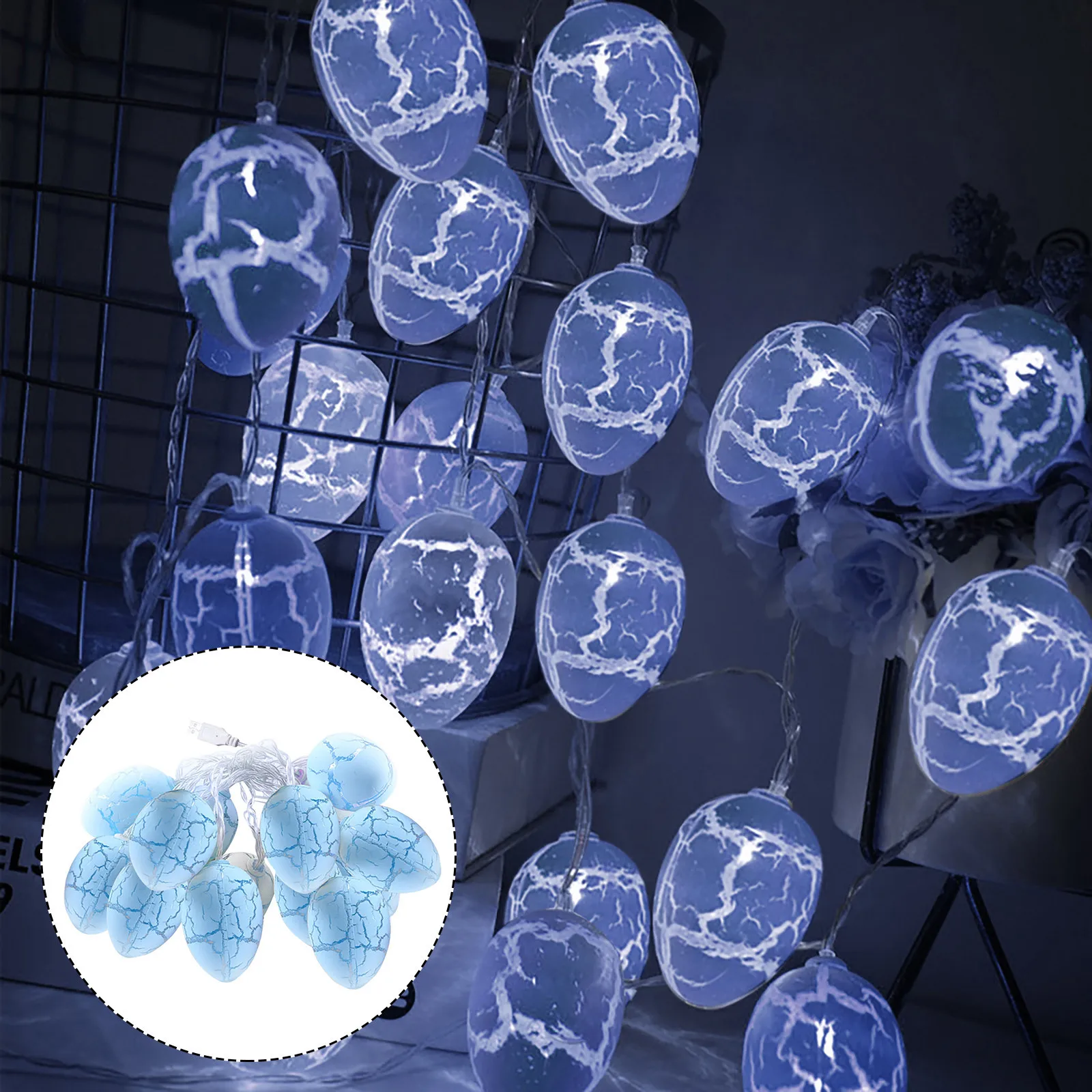 

Easter Eggs Wire String Lights Battery Operated Light Party Home Decor Lamps USB Crack Egg LED Light String Home Decor Lamp