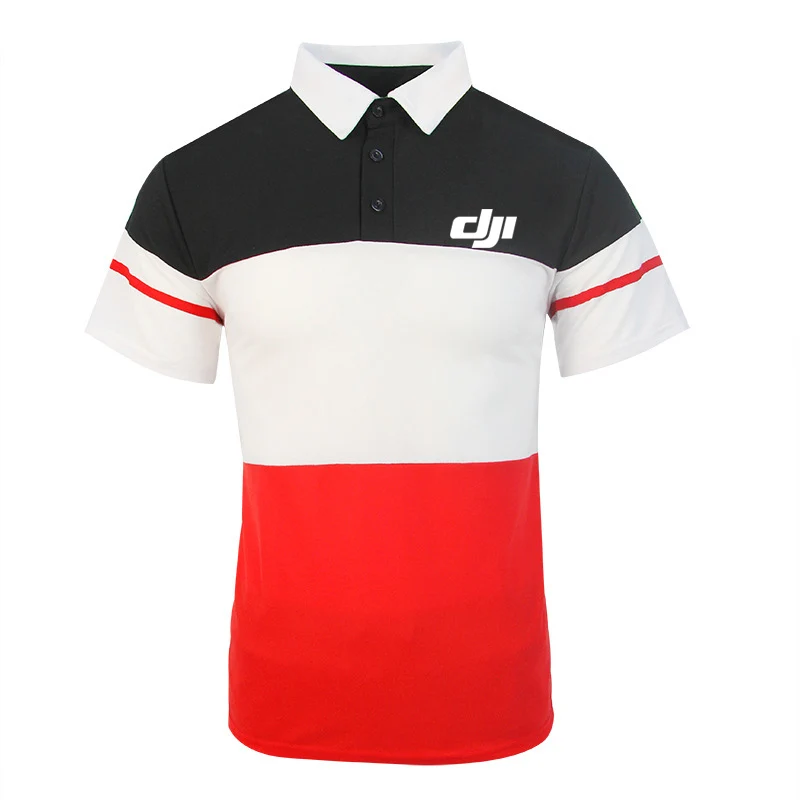 

2021 Summer Men's Dji Mavic Pilot Team Comfortable Short Sleeve Polo Shirt High Street Decal Design Stitching T-shirts
