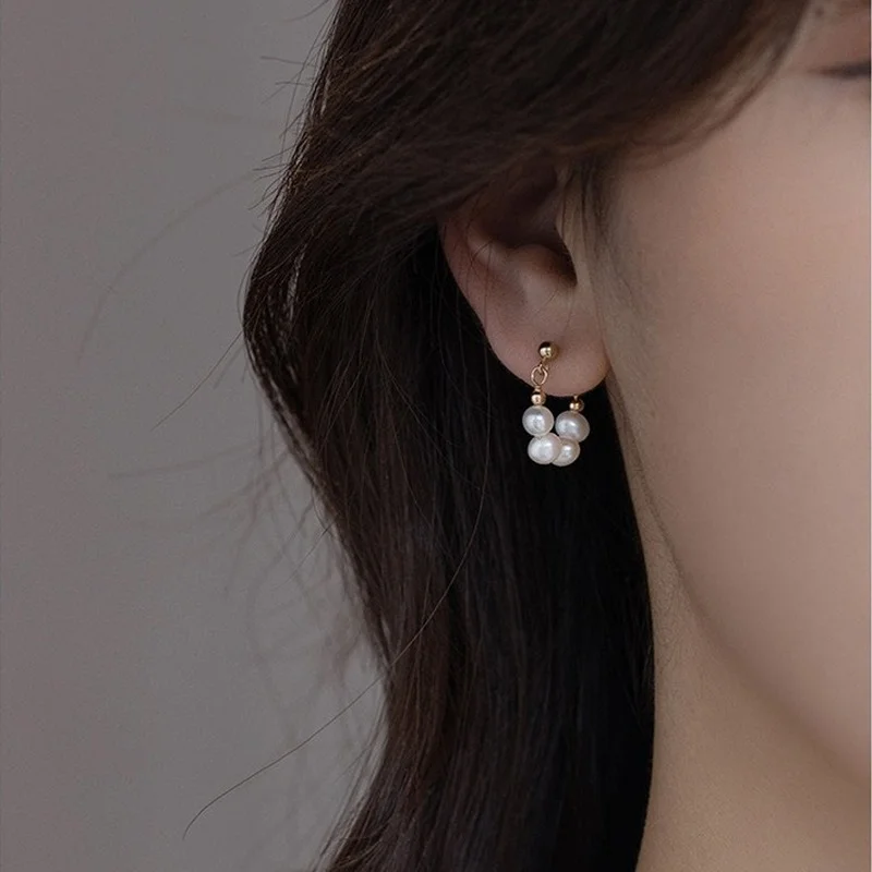 

Женские серьги с французским пресноводным жемчугом, серебро 2021 пробы