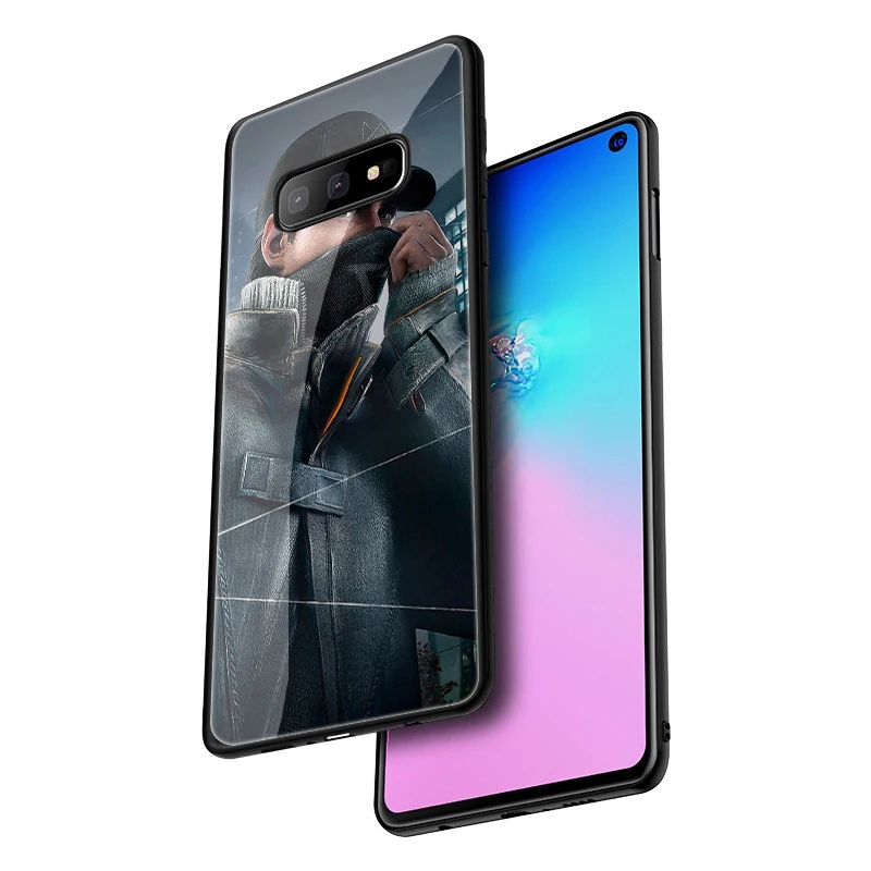 EWAU watch dogs 2 чехол для телефона из закаленного стекла Samsung S7 край S8 S9 S10 Note 8 9 10 плюс A10
