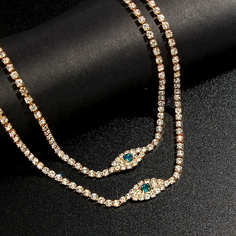 Женский браслет на ногу Caraquet блестящий золотого цвета со стразами свадьбу