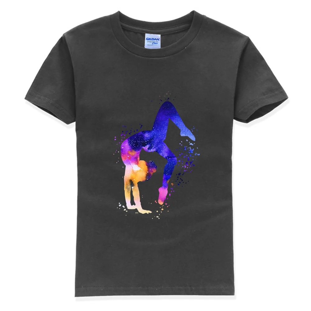 Детская футболка с акварелью для гимнастики персонализированная спортивная