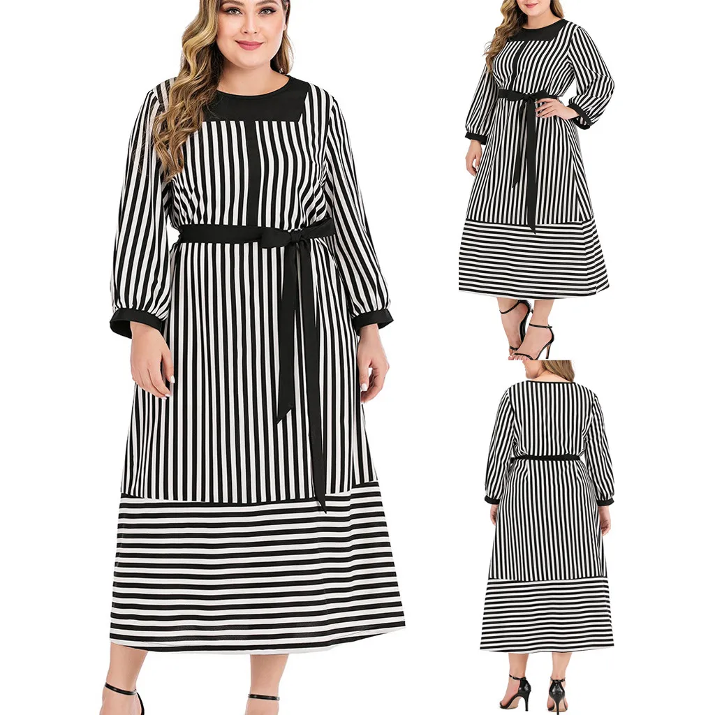 Осень 2019 женское платье размера плюс с длинным рукавом миди Бандажное большое в