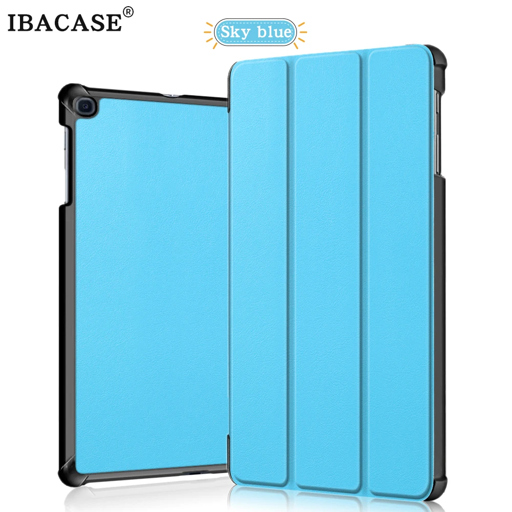 Sky blue Чехол для samsung galaxy Tab A 10,1 SM-T510 T515 чехол для планшета Роскошный PU чехол Модный цветной кожаный чехол с рисунком - Цвет: Sky blue