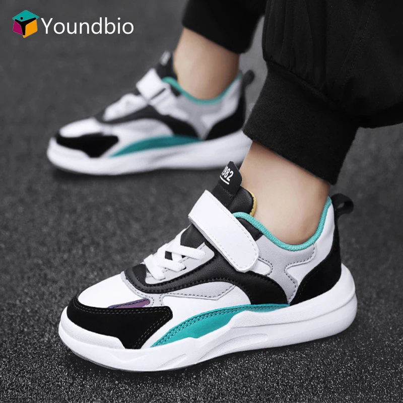 

Брендовые детские кроссовки для мальчиков и девочек, кожаные Нескользящие кроссовки для тенниса, новая спортивная обувь на плоской подошве...