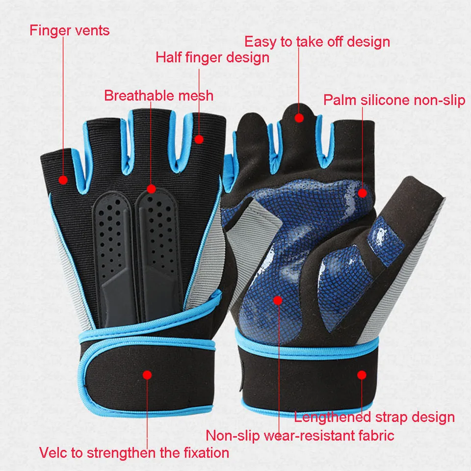

Multifunctional Sports Wrist Gloves Anti-skid and Shock Absorption Half Finger Cycling Gloves Breathable and Comfortable Gloves