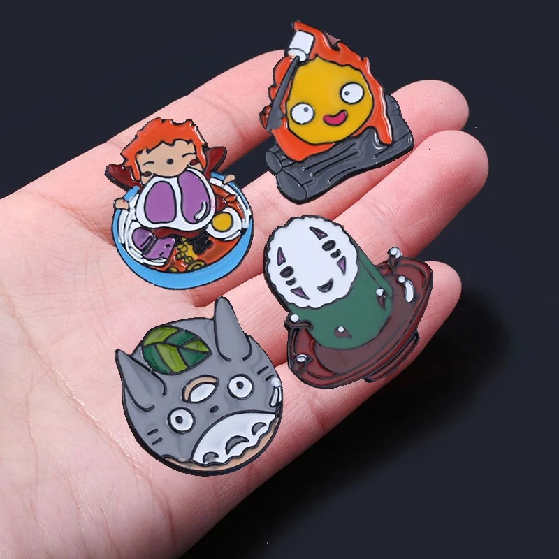 Броши с рисунком аниме Унесенные призраками Тоторо броши эмалью без лица мужской