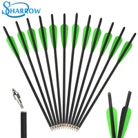 612pcs 16 inch archery crossbow arrows carbon bolts id 7 6mm replaceable broadhead for crossbow shooting hunting accessories