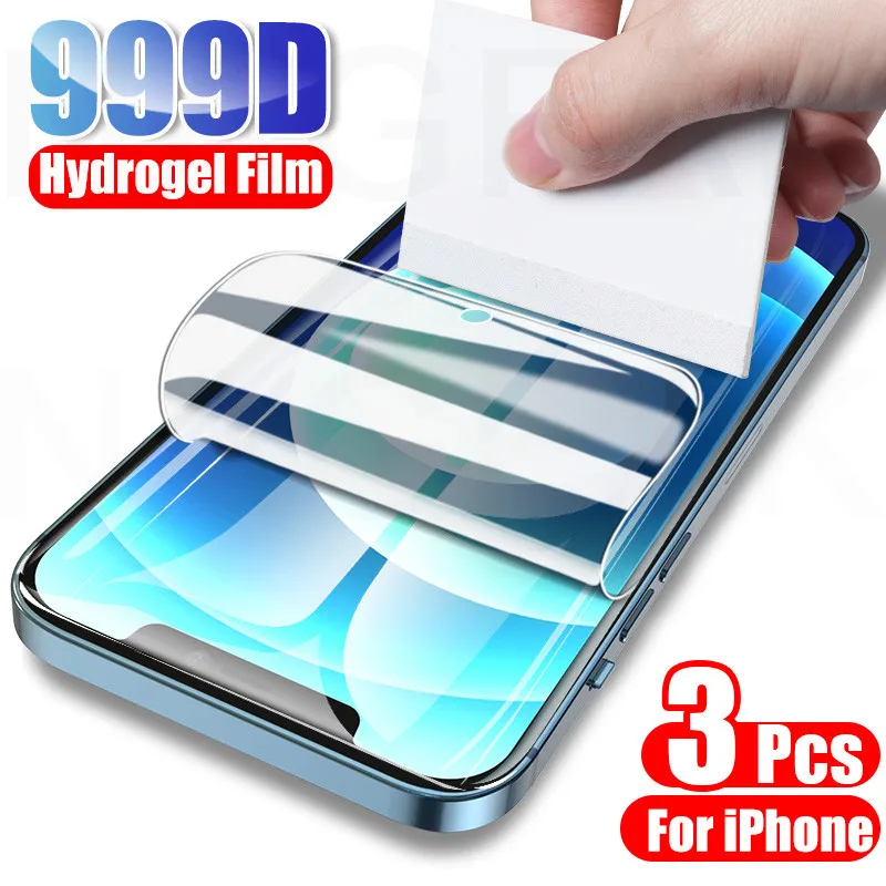 

3PCS Full Cover Hydrogel Film On Screen Protector For iPhone 11 12 7 8 6s Plus Screen Protector On iPhone X XR XS MAX 11 12 Pro