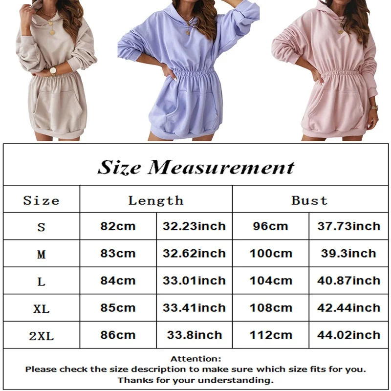 

Autumn Women Hoodie Mini Dress Sweatshirt Pullovers Loose Casual Long Hoody Hoodies Pocket Women Vestido Tracksuit Tops