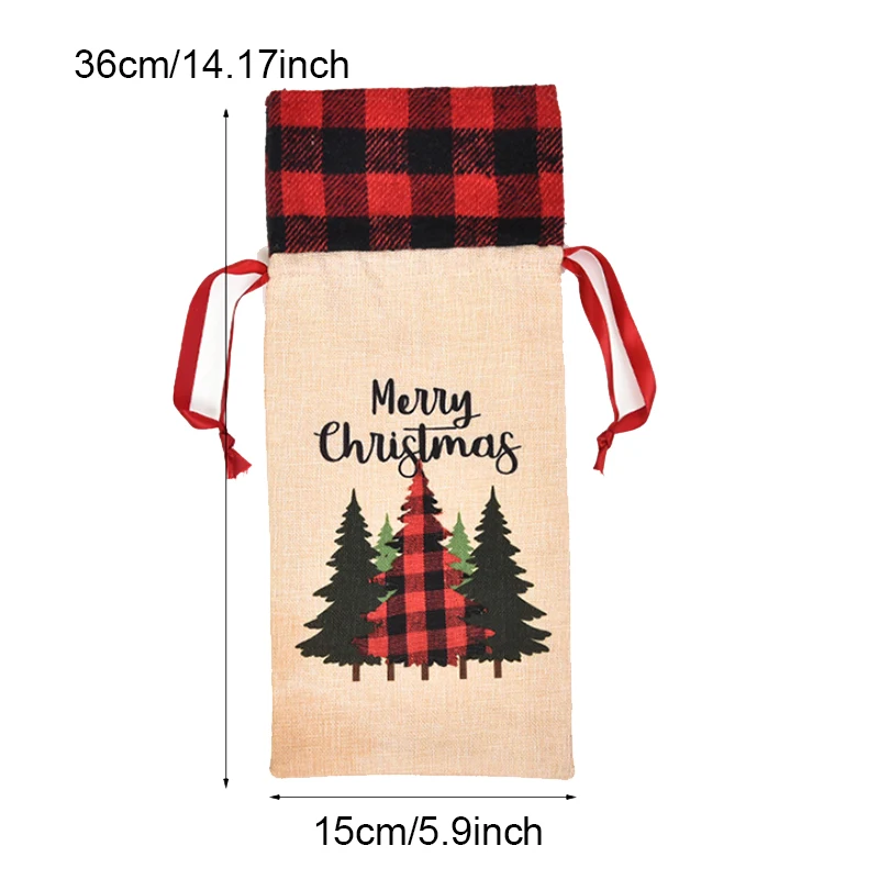 3 вeщи рoждeствeнский чехол для бутылки вина автомобиль рождественская елка с