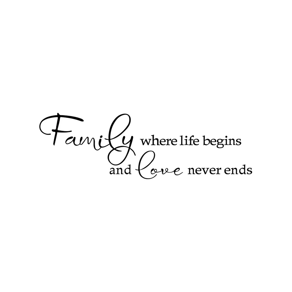 Дизайны семьи где начинается жизнь и любовь никогда не заканчивается настенные