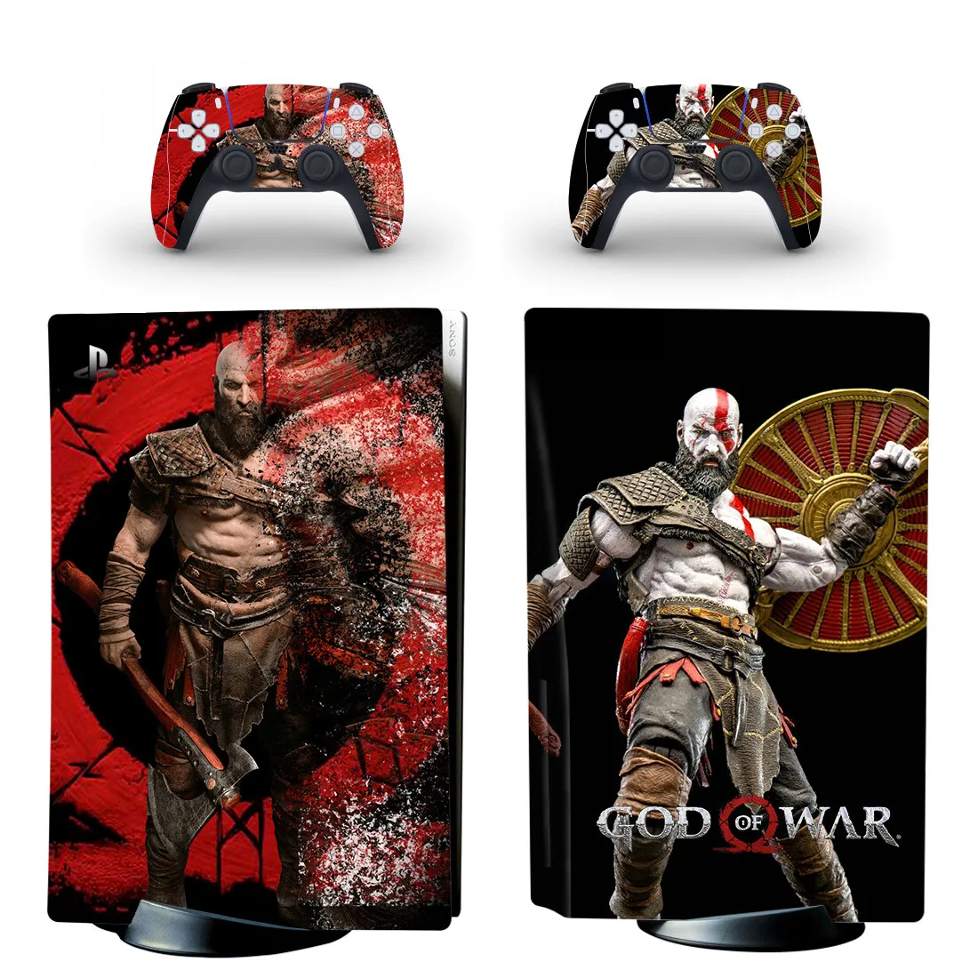 God of War PS5 Disc Skin Sticker Decal Cover for PlayStation 5 Console & Controllers PS5 Blue Ray Disk Skin Sticker Vinyl
