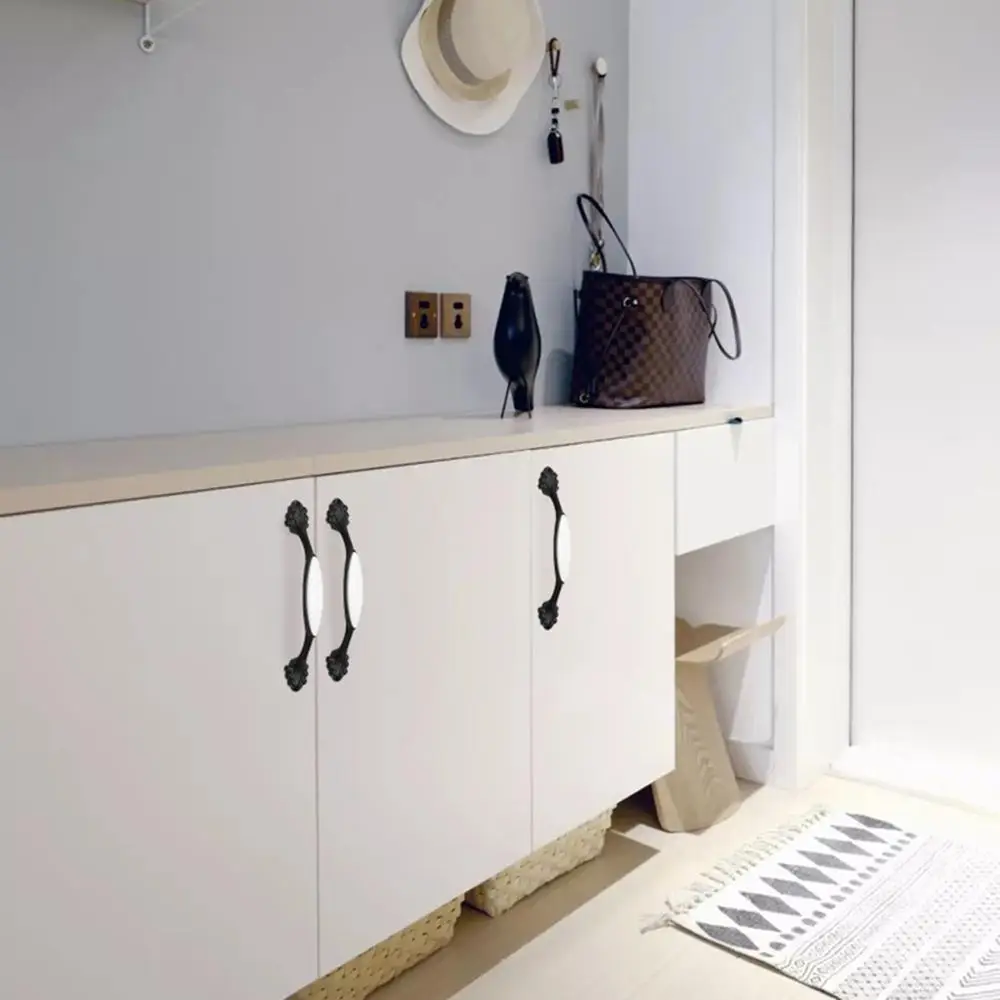 Черно белая керамическая ручка европейская Современная Минималистичная дверная