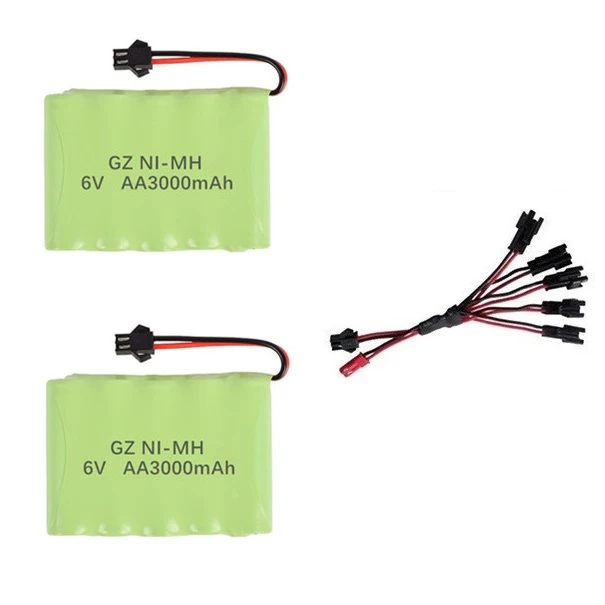 Фиолетовый 6v 3000mAh аккумулятор и зарядное устройство для радиоуправляемых автомобилей Роботы танки пистолетные лодки 6v NiMH Аккумулятор Aa 2400mah 6v перезаряжаемый аккумулятор - Цвет: Фиолетовый