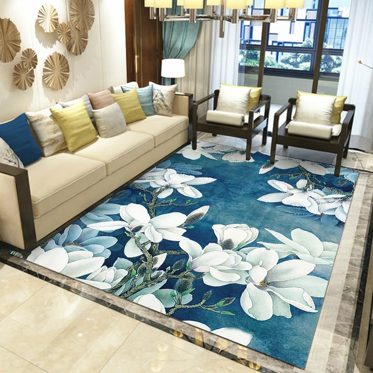 Современные 3d цветы пол ковер для гостиной птица дерево печать нескользящий