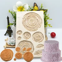 rose cake flower silicone mold dessert cake lace decoration diy chocolate candy pastry fondant mold resin kitchen baking tools