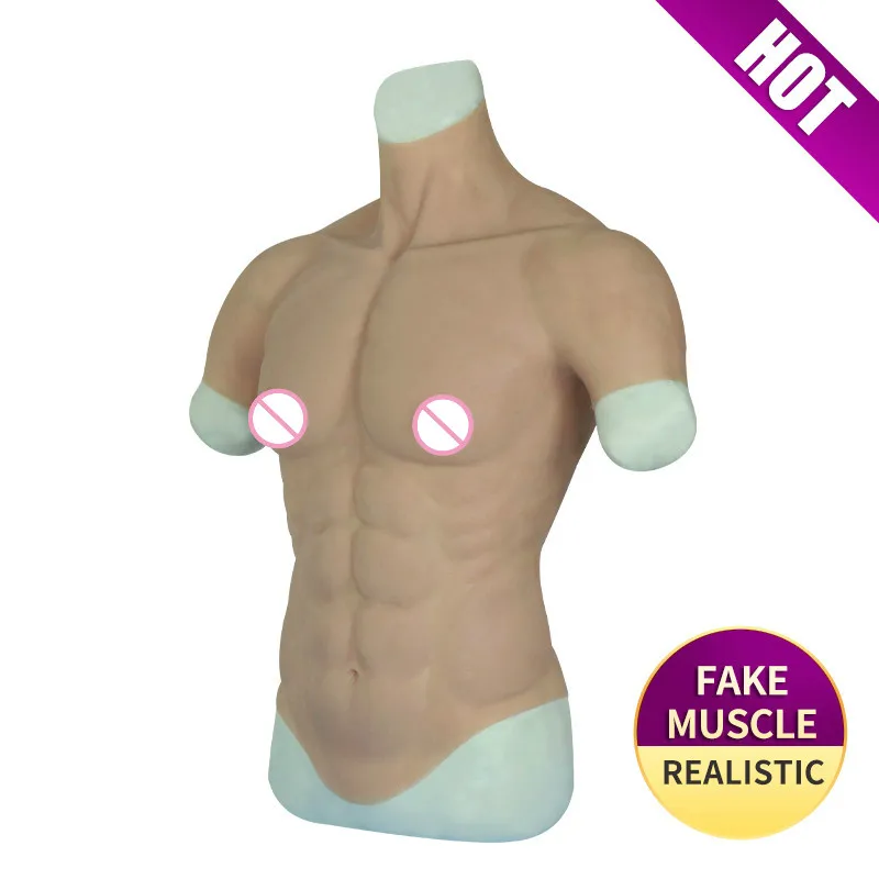 New Realistic Fake Muscle Belly Macho Silicone Artificial Simulation Muscle Skin Up Body Artificial Cosplay Latex Shapewear