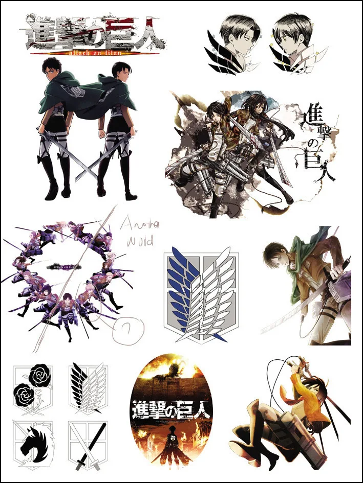 Новинка Лидер продаж аниме Атака Титанов наклейка татуировки случайный 1 компл.