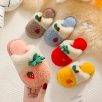 winter baby boys and girls cotton slippers for children home shoes warm non slip indoor house slippers cute plush kids shoes