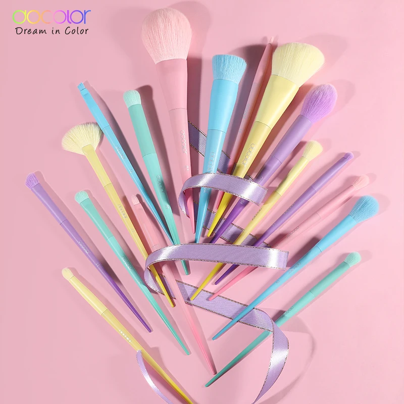 Docolor Dreaming in Colorful 17 шт. кисти для макияжа Профессиональная Пудра основа Тени век