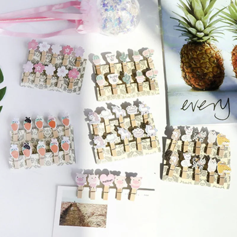 12/8/10 mini note paper clips for Christmas tree bear wood clip photo clips clothespin craft decoration clips