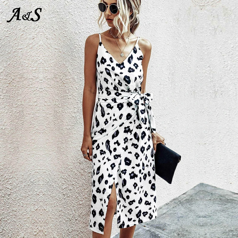 Женское шифоновое платье без рукавов Anbenser Пляжное Платье миди с принтом спинки
