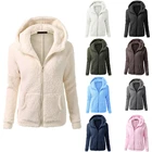 Модное женское однотонное пальто, женская куртка, флисовые пушистые теплые куртки, пальто, верхняя одежда на молнии, женские топы на осень и зиму