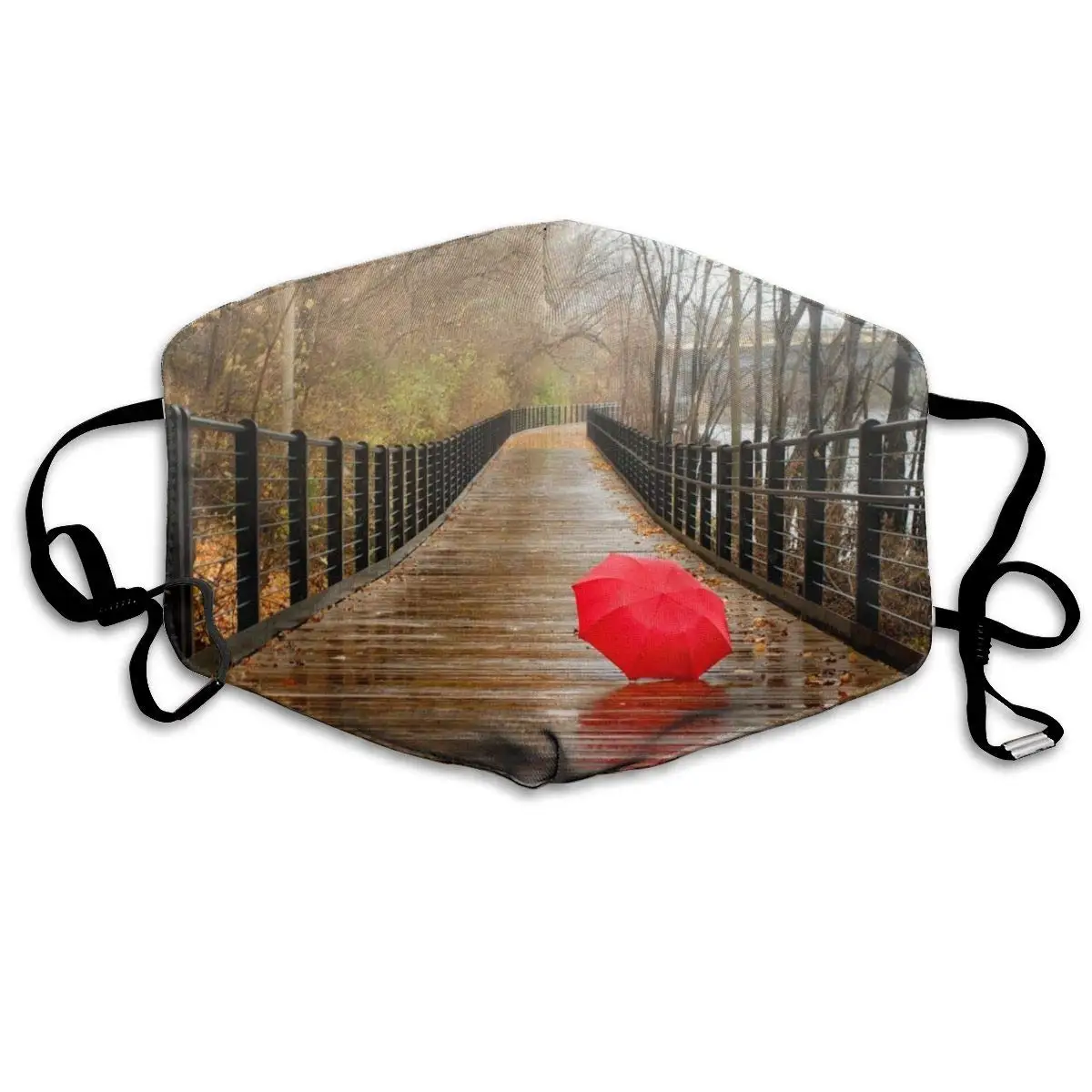 

Red Umbrella Bridge Unisex Mask Indoor Outdoor Cycling Camping Travel Windproof Sun Anti Dust Mask Mouth with Adjustable Ear
